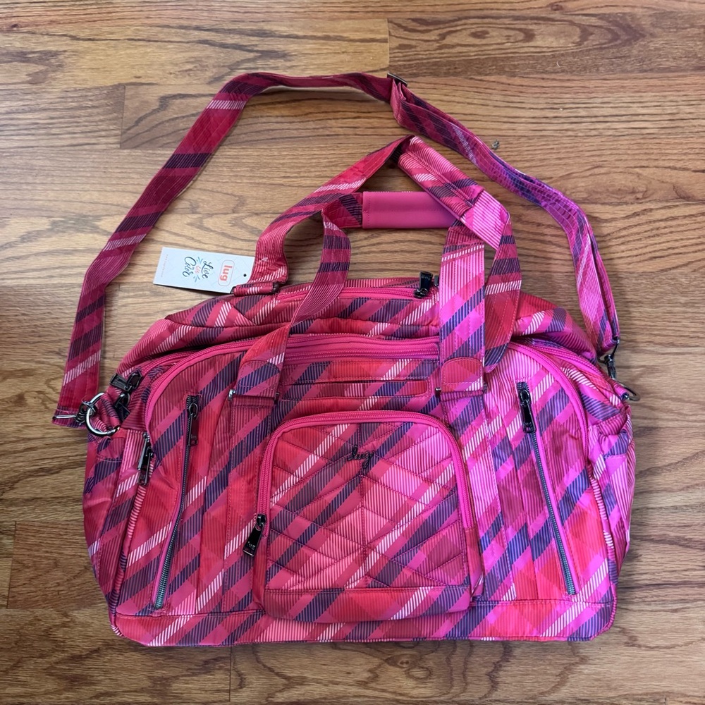 NWT Lug Propeller 2 Duffel Bag - Berry Plaid
